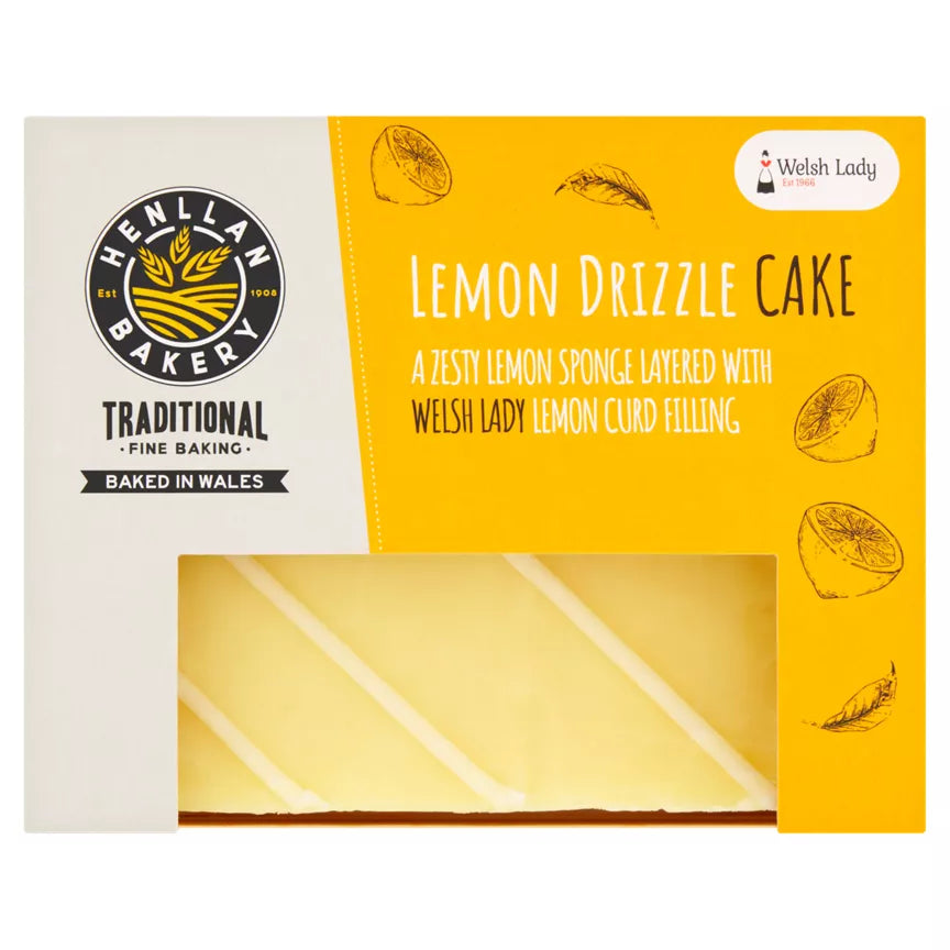 Henllan Bakery Lemon Drizzle Cake – 400g | Henllan Bakery | Anglesey Hamper Co.