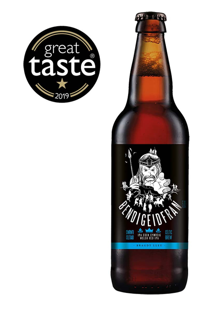 Bendigeidfran Red IPA 500ml | Bragdy Lleu | Anglesey Hamper Co.