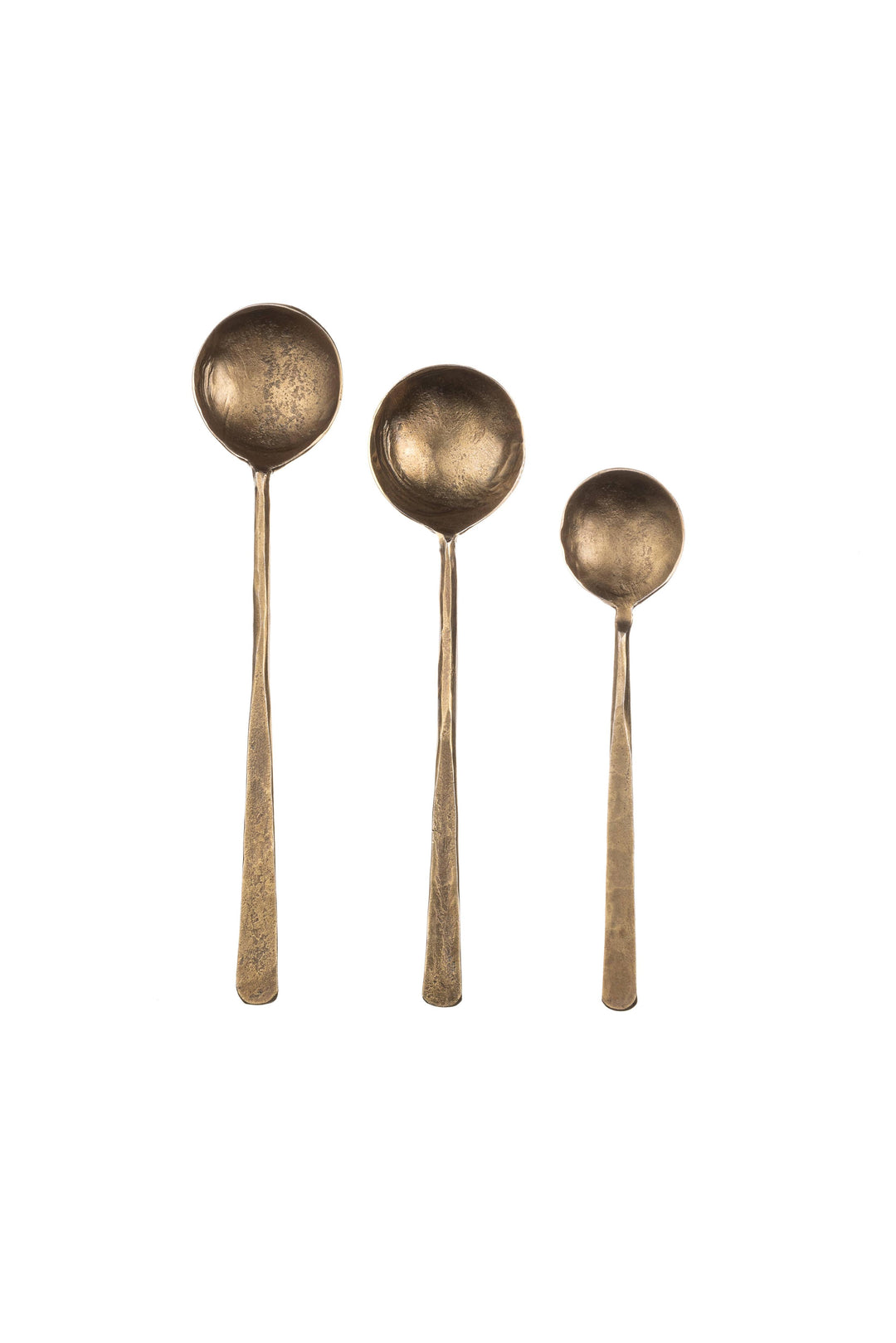 Set Of 3 Forged Antique Finished Spoons