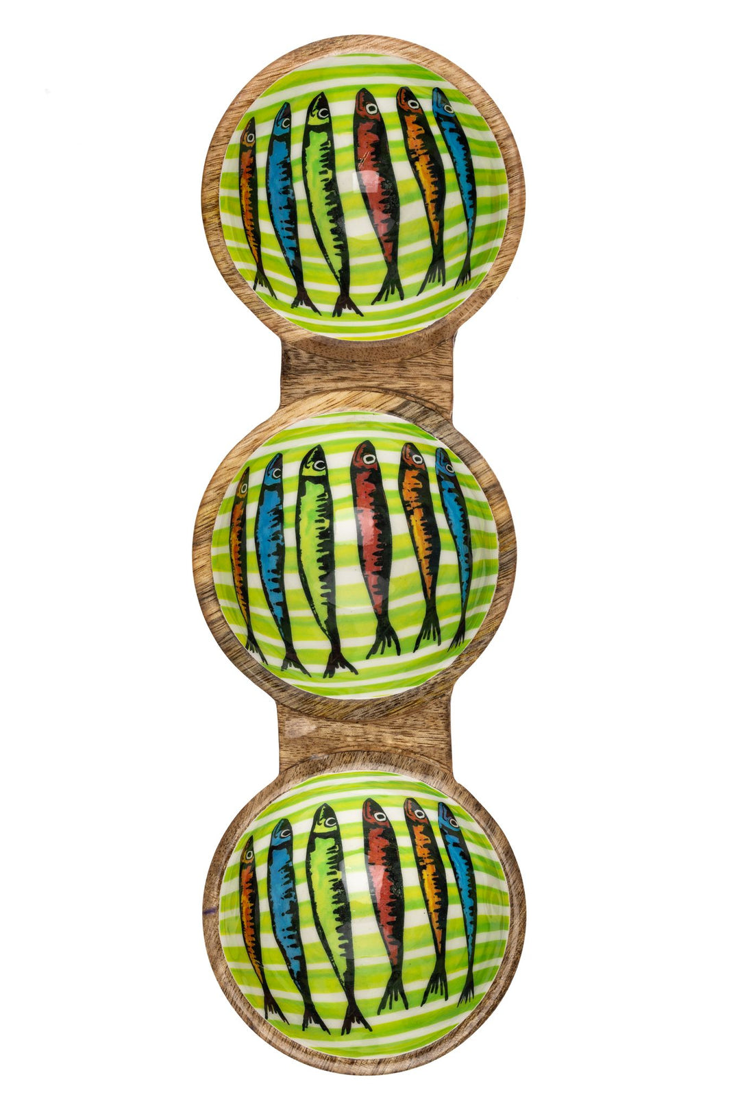 Rainbow Sardine Trio Bowl – Green | Shoeless Joe