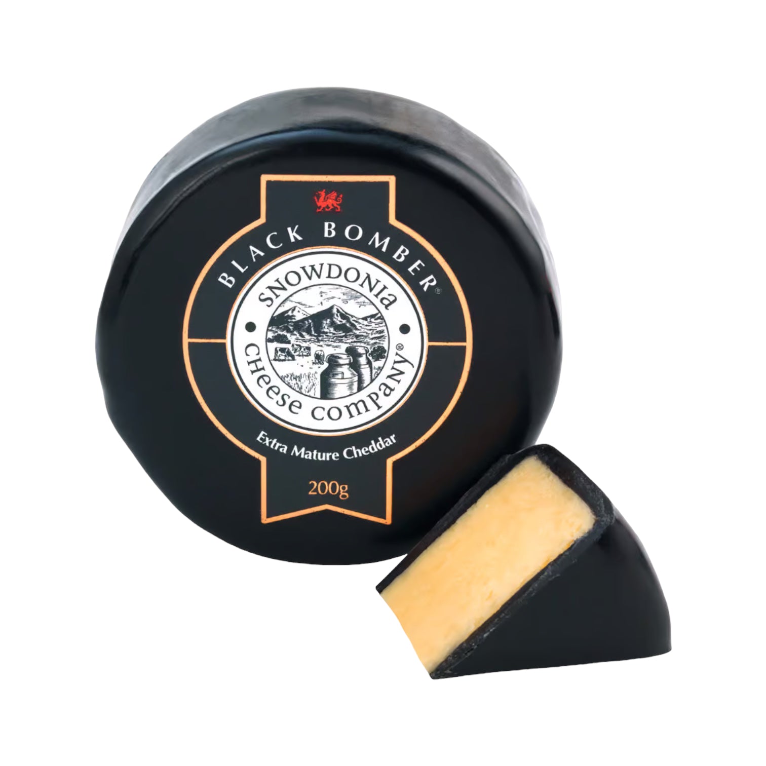 Black Bomber (Extra Mature Cheddar) Snowdonia Cheese Anglesey Hamp