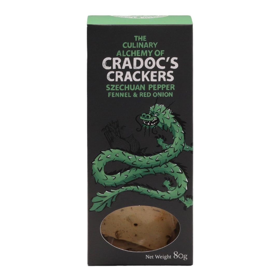 Cracyrs Cradoc - Peppercorn Szechuan, Ffenigl a Nionyn Coch.
