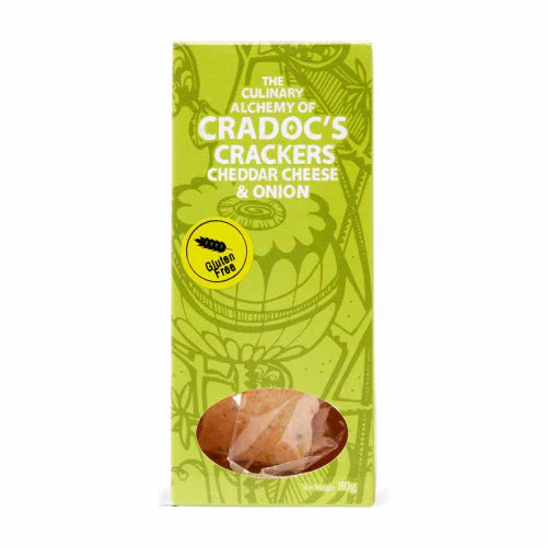 Gluten Free Cheddar Cheese and Chive Crackers | Cradoc's Crackers | Anglesey Hamper Co.