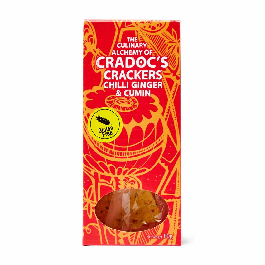Gluten Free Chilli, Garlic, & Cumin Crackers | Cradoc's Crackers | Anglesey Hamper Co.
