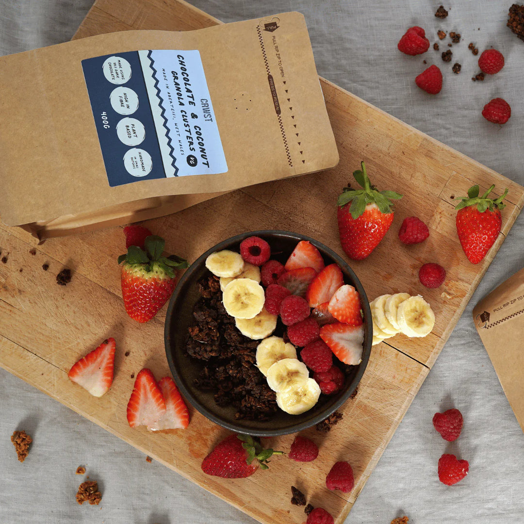 Chocolate & Coconut Granola Clusters 400g VG | CRWST | Anglesey Hamper Co.