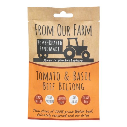 Tomato & Basil Biltong 35g | From Our Farm | Anglesey Hamper Co.