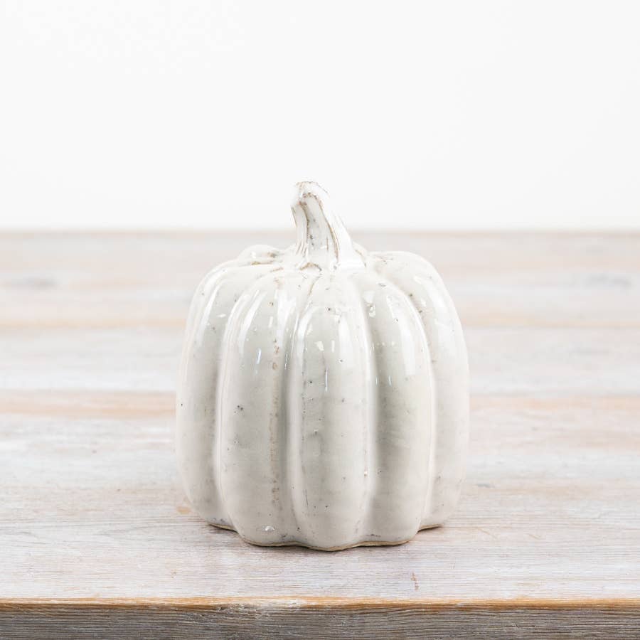 White Pumpkin Deco – 12.3cm