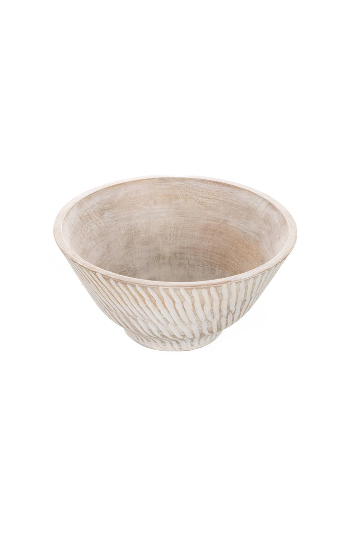 Bleached Mango Wood Bowl – 20cm | Shoeless Joe
