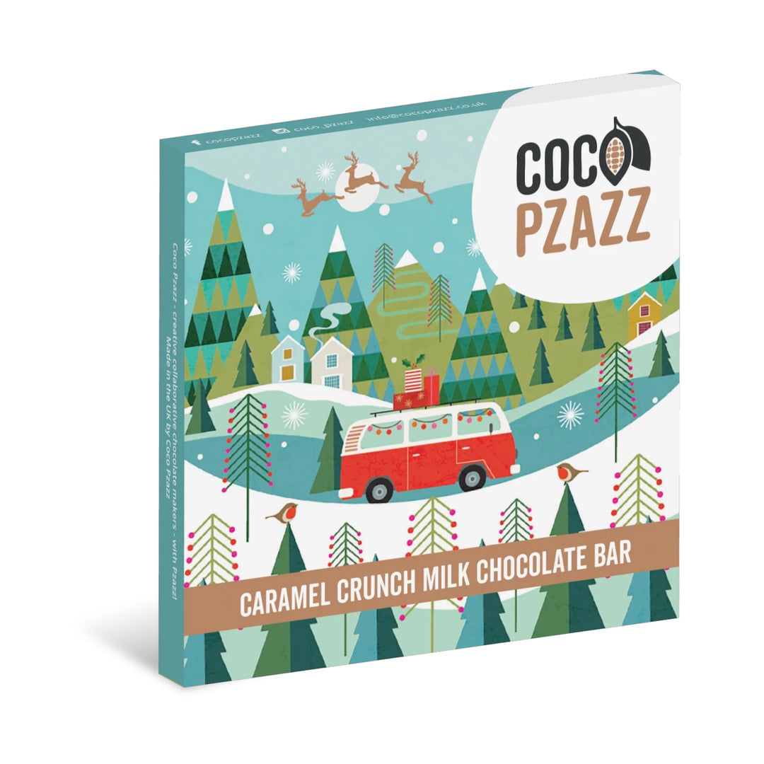 Christmas Hilberry Caramel Crunch Milk Chocolate 80g | Coco Pzazz