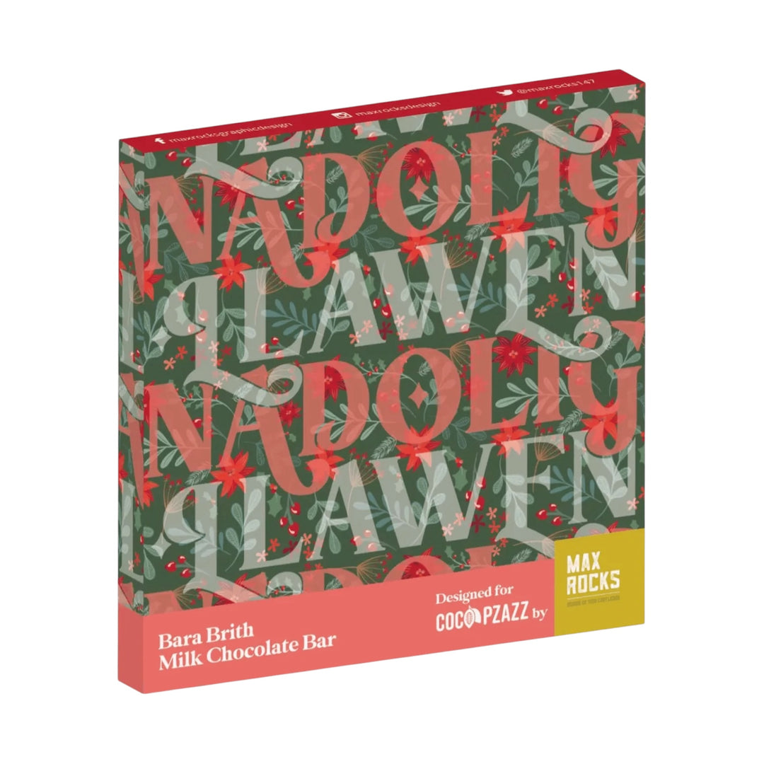 Max Rocks Nadolig Llawen Bara Brith Milk Chocolate 80g | Coco Pzazz