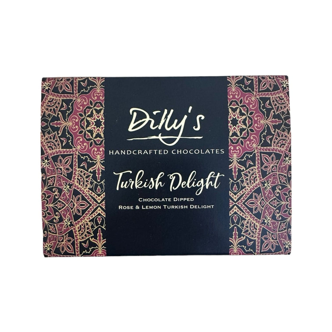 Rose & Lemon Chocolate Dipped Turkish Delight (6 pieces) | Dilly’s Handcrafted Chocolates | Anglesey Hamper Co.