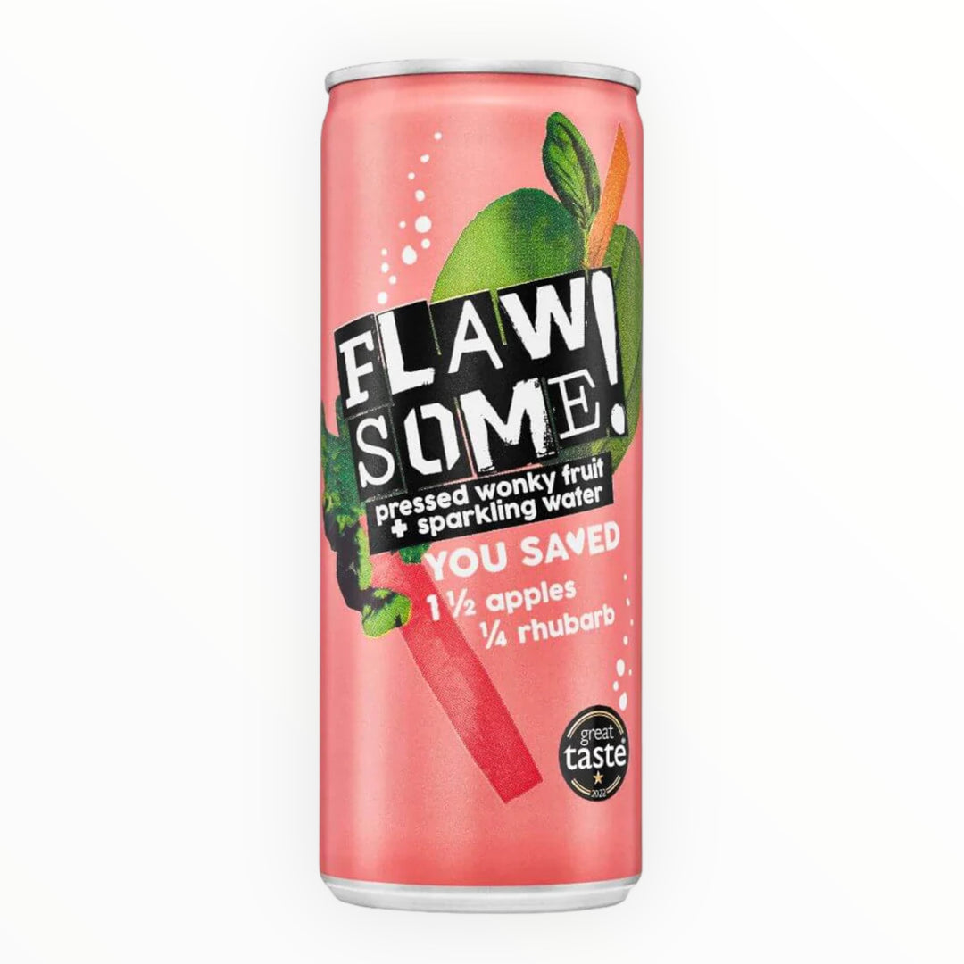 Apple & Rhubarb Lightly Sparkling Juice 250ml | Flawsome! | Anglesey Hamper Co