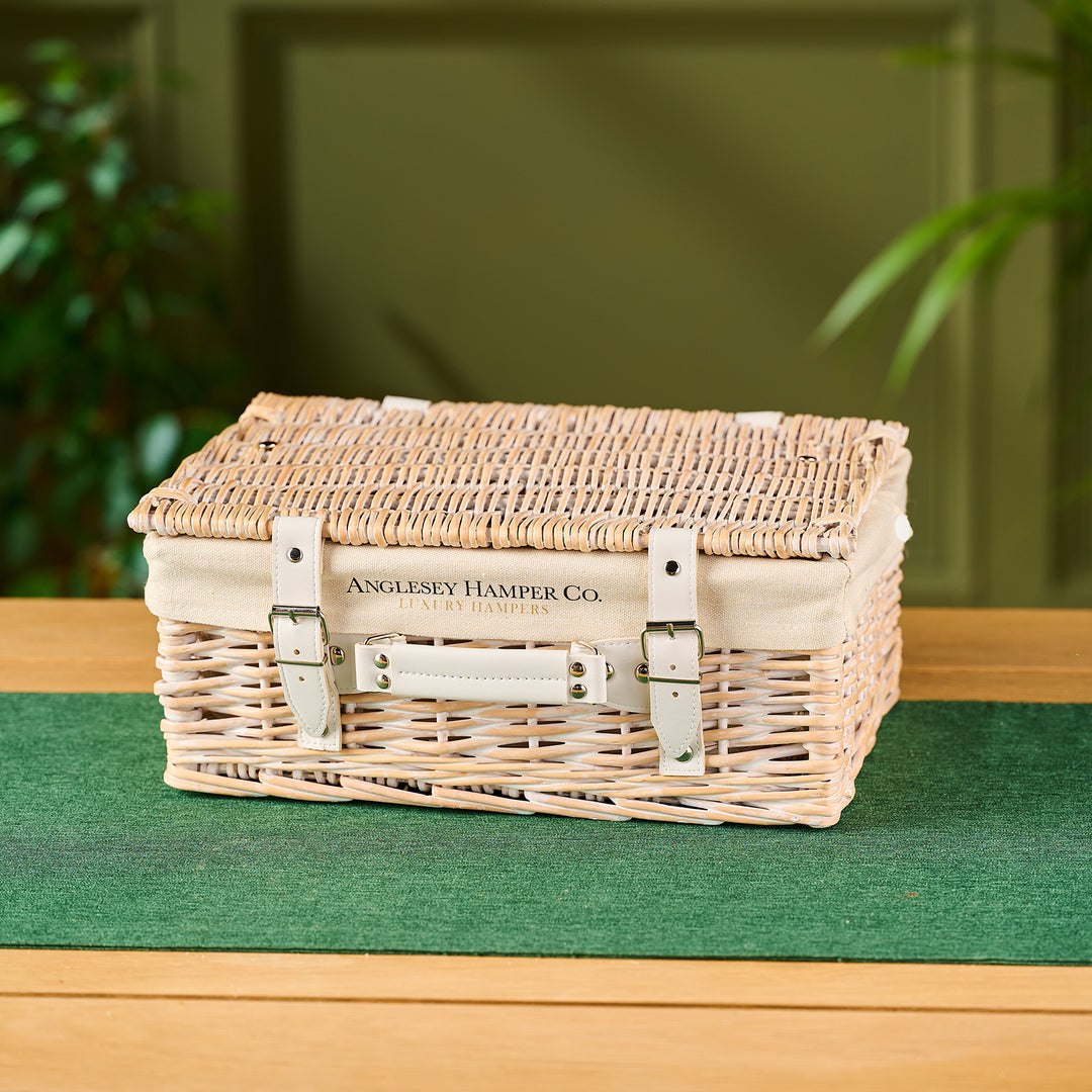 14" White Wicker Hamper Basket (Fits Approx. 5-8 Items)