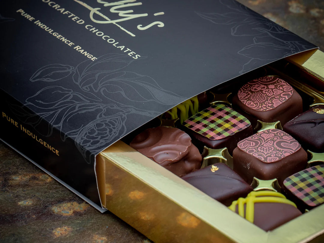 12 Chocolate Pure Indulgence Box | Dilly’s Handcrafted Chocolates | Anglesey Hamper Co.