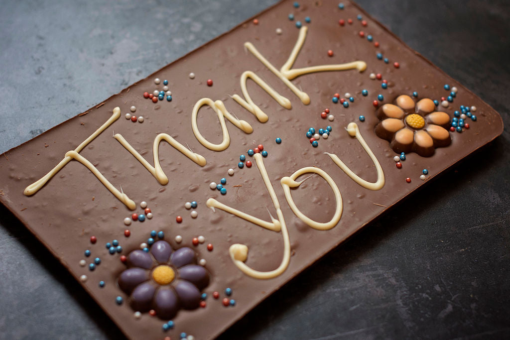 Luxury Chocolate 'Thank You' Slab | Sarah Bunton | Anglesey Hamper Co.