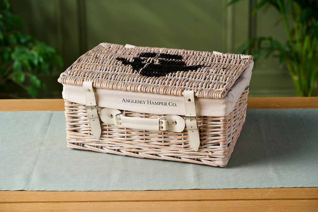 16" White Wicker Hamper Basket (Fits Approx. 12–18 Items)