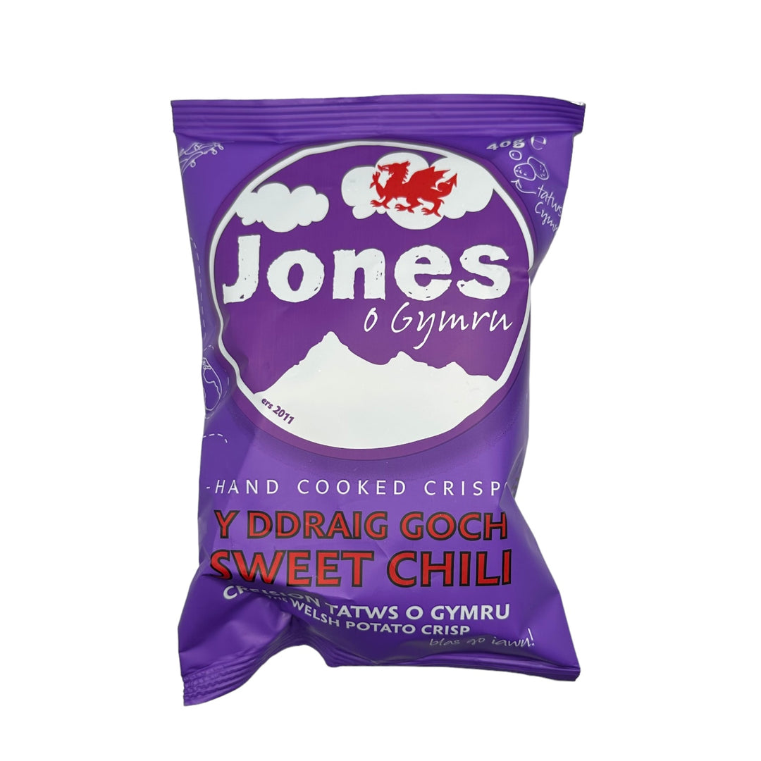 Y Ddraig Goch Sweet Chili Crisps | Jones o Gymru | Anglesey Hamper Co.