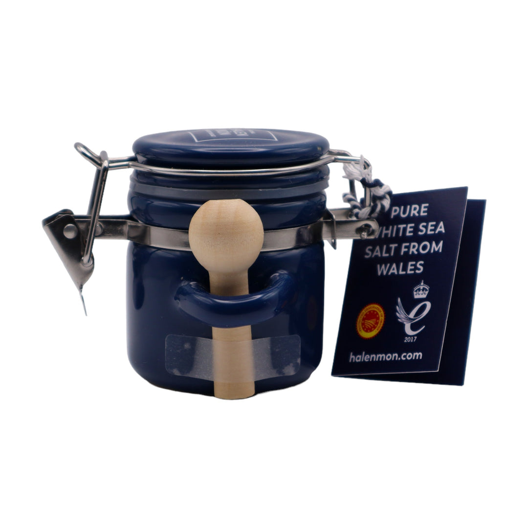Little Ceramic Jar with Pure Sea Salt (15g) | Halen Môn | Anglesey Hamper Co.