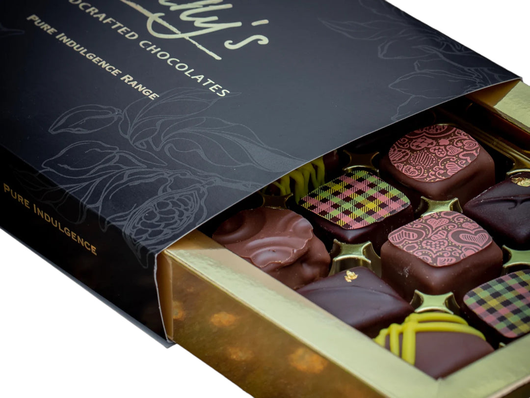 12 Chocolate Pure Indulgence Box | Dilly’s Handcrafted Chocolates | Anglesey Hamper Co.