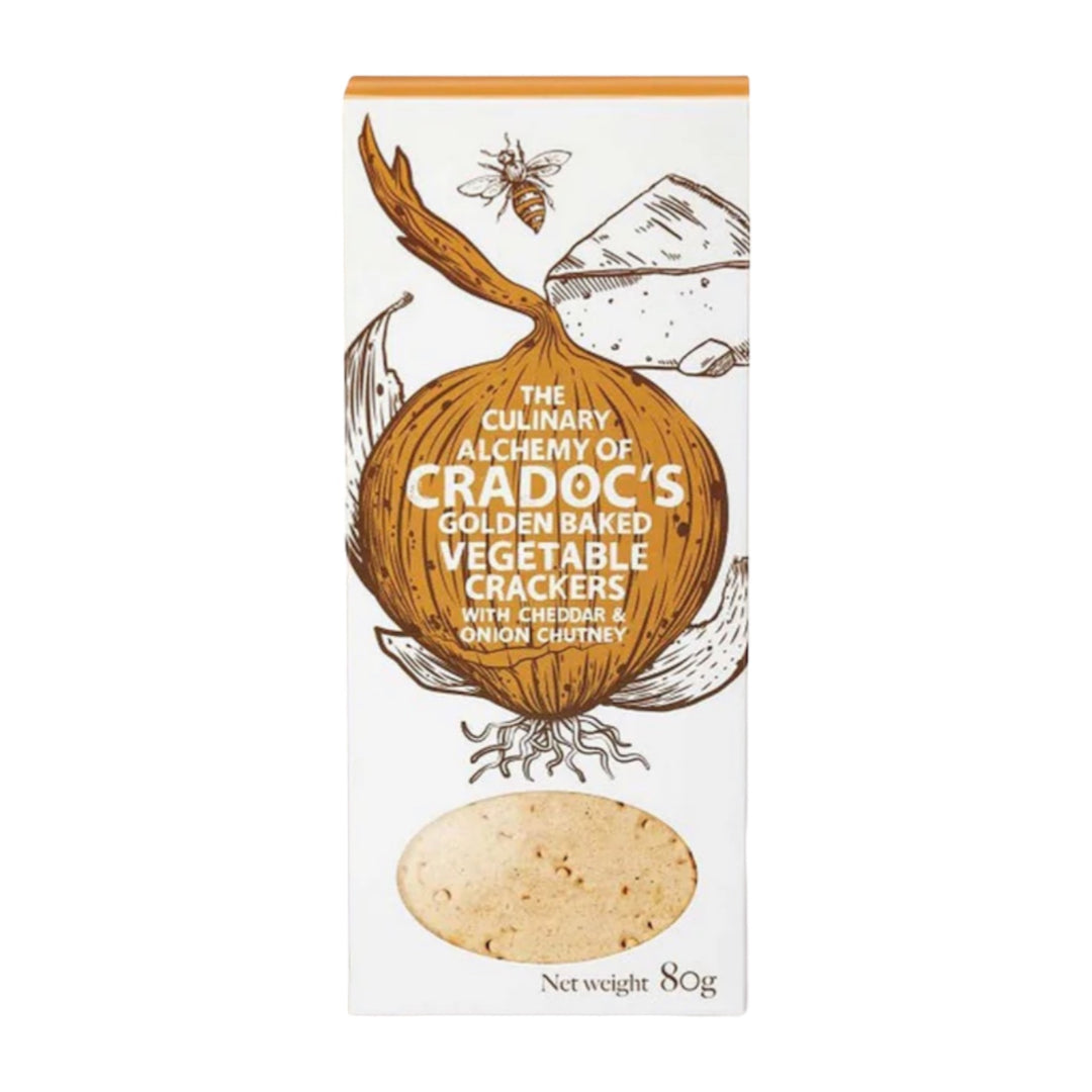 Cheddar & Onion Chutney Crackers | Cradoc's Crackers | Anglesey Hamper Co.