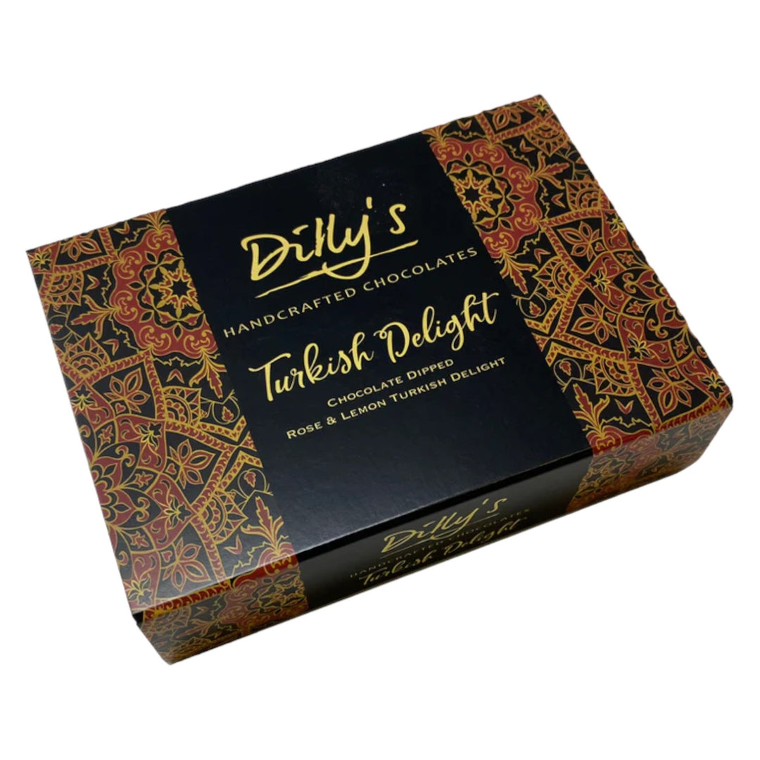 16 Rose & Lemon Chocolate Dipped Turkish Delight | Dilly’s Handcrafted Chocolates | Anglesey Hamper Co.
