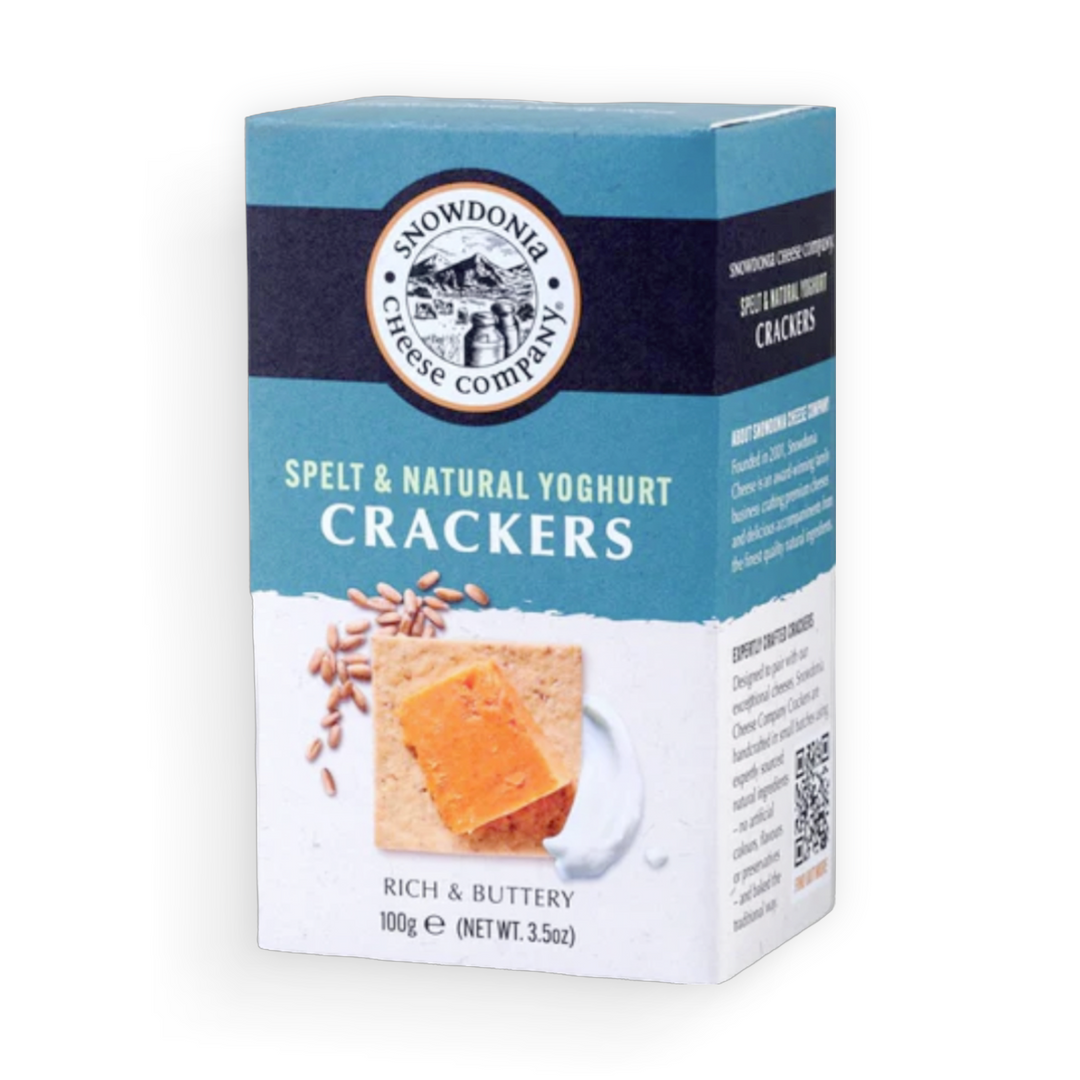 Spelt and Natural Yoghurt Crackers | Snowdonia Cheese | Anglesey Hamper Co.