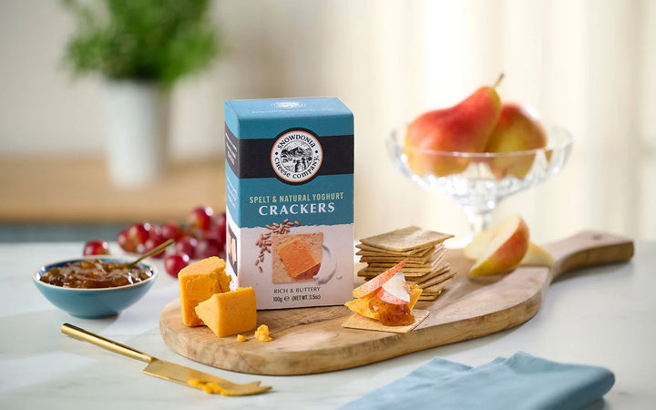 Spelt and Natural Yoghurt Crackers | Snowdonia Cheese | Anglesey Hamper Co.