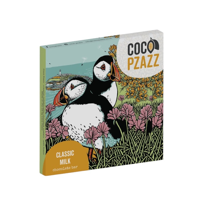Fox & Boo (Puffin) Classic Milk Chocolate Bar 80g | Coco Pzazz