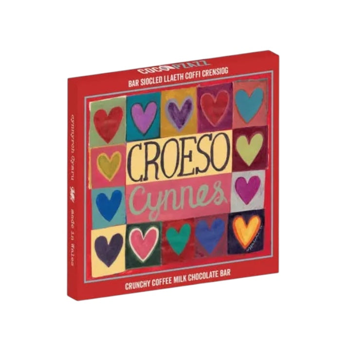 Croeso Cynnes Crunchy Coffee Milk Chocolate Bar 80g | Coco Pzazz