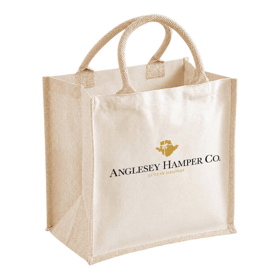 Midi Classic Jute Cotton Canvas Bag | Anglesey Hamper Co.