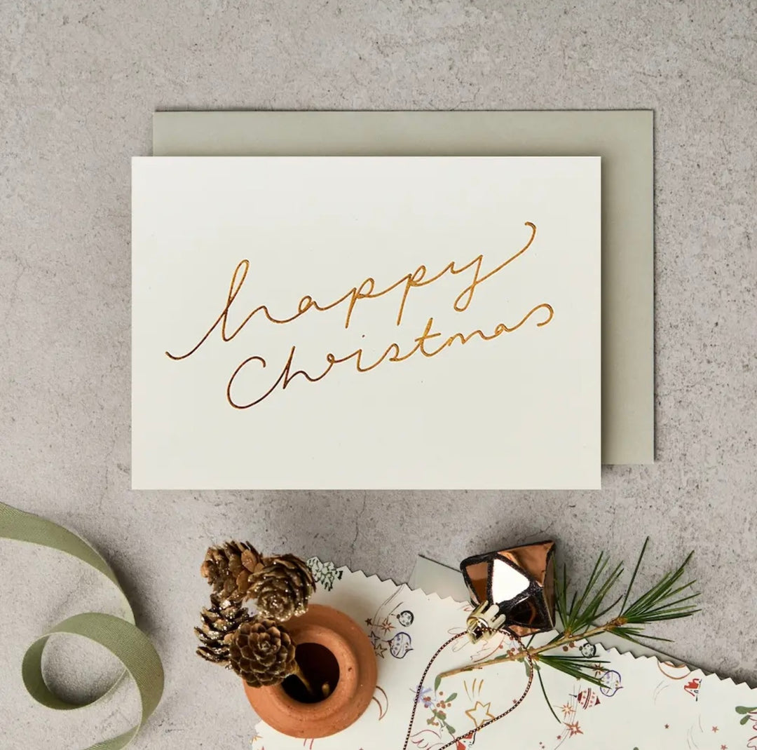 Happy Christmas Script Greeting Card