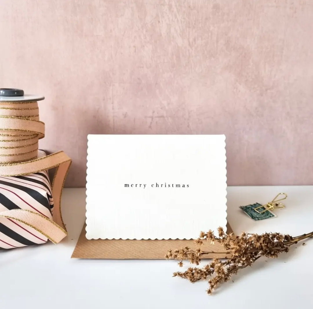 Merry Christmas Scallop-Edged Card
