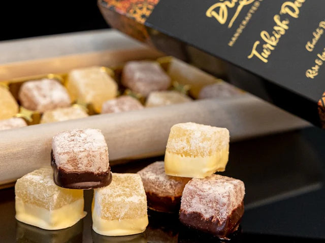 16 Rose & Lemon Chocolate Dipped Turkish Delight | Dilly’s Handcrafted Chocolates | Anglesey Hamper Co.