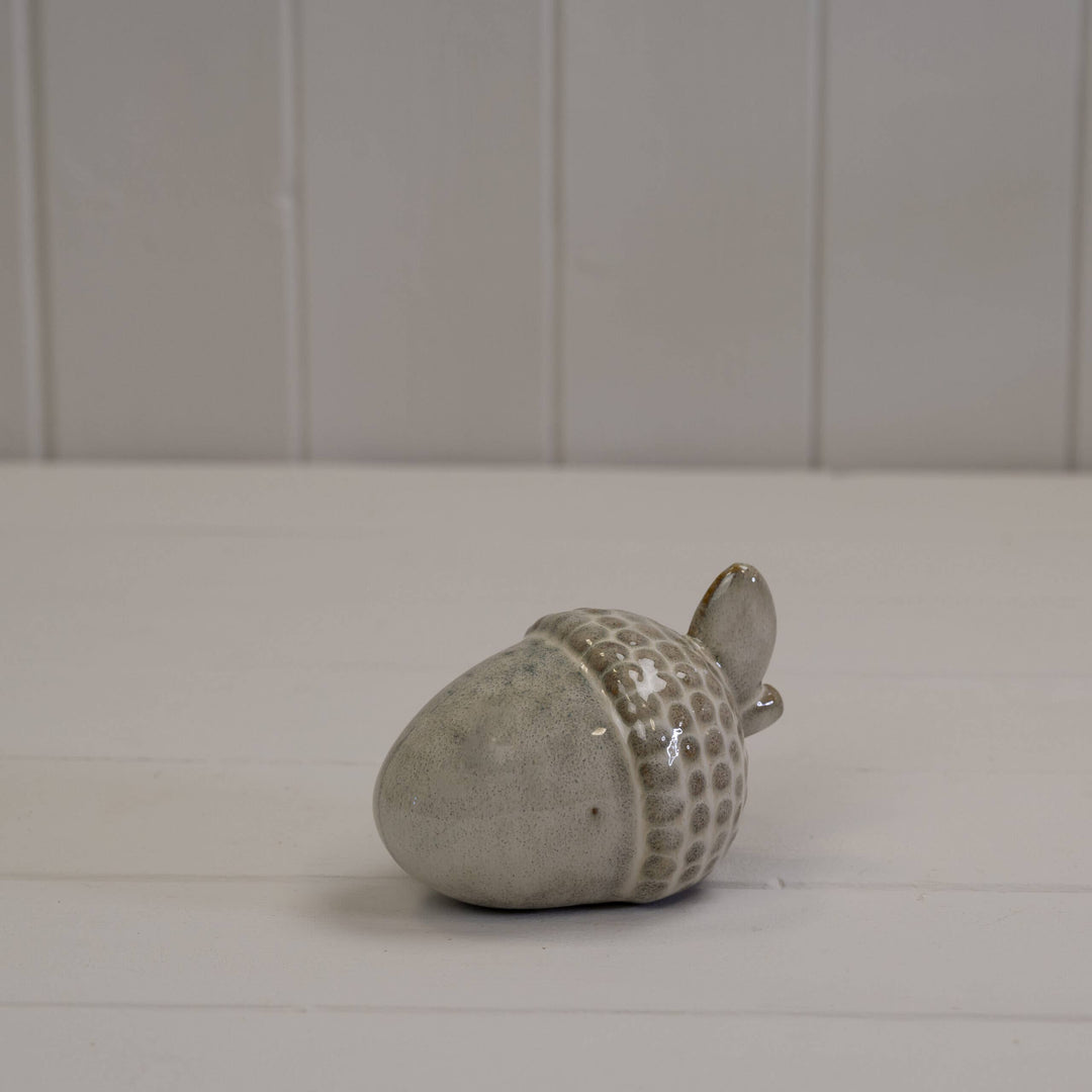 Beige Mottle Ceramic Acorn Decoration – 10cm