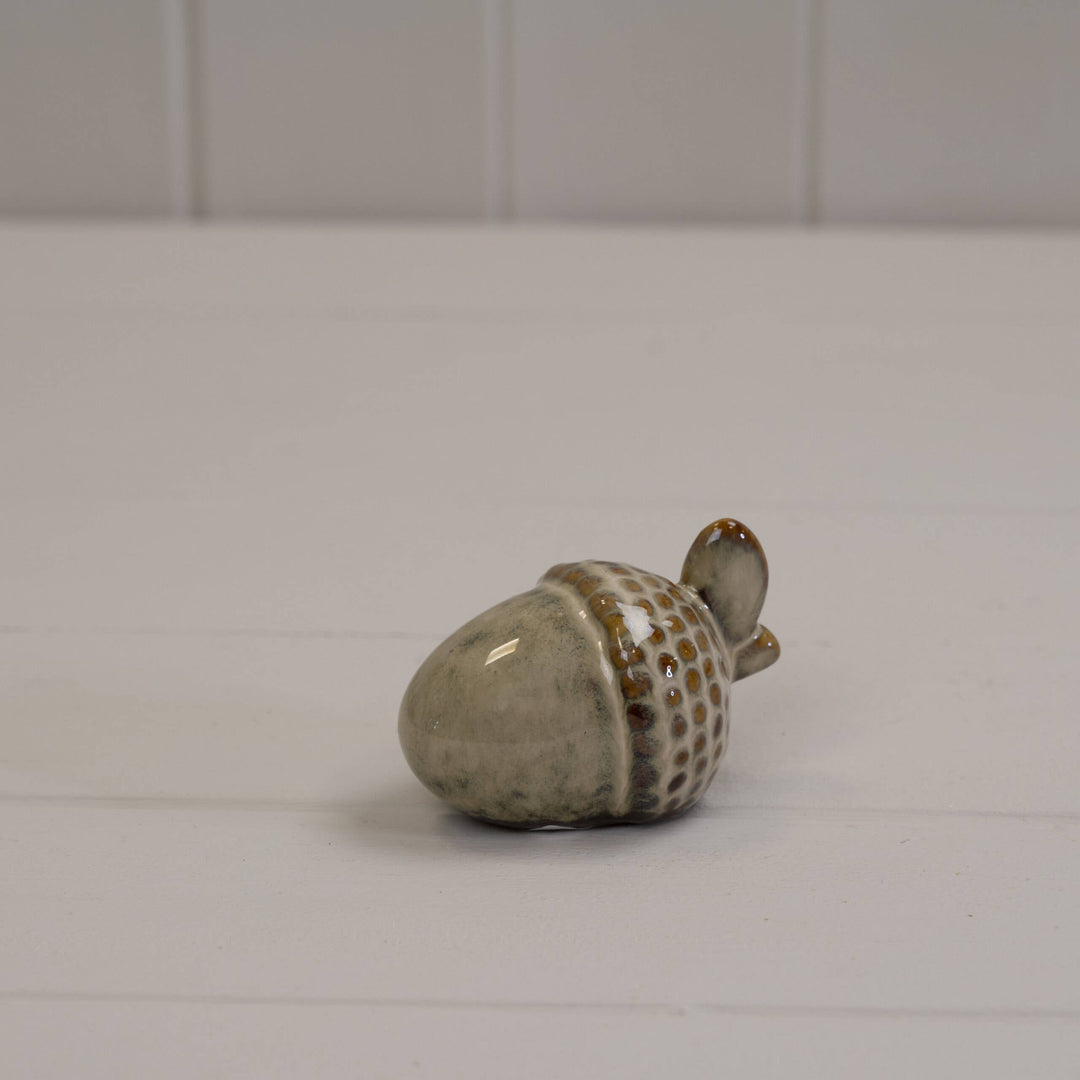 Beige Mottle Ceramic Acorn Decoration