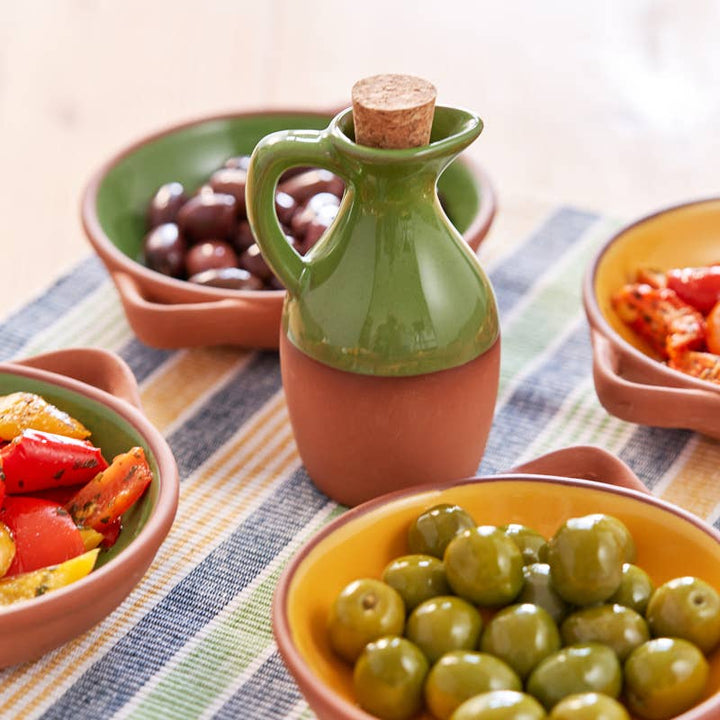 Sintra Glazed Terracotta Oil Drizzler – Green