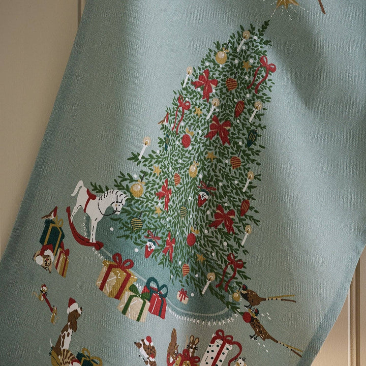 Cosy Christmas Scene Tea Towel