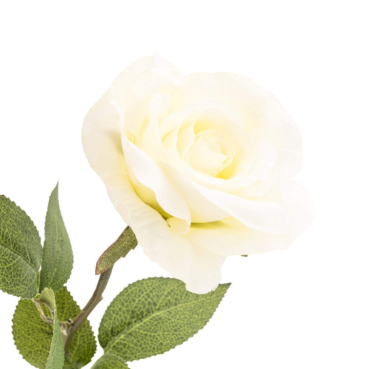 Artificial Open Rose Cream