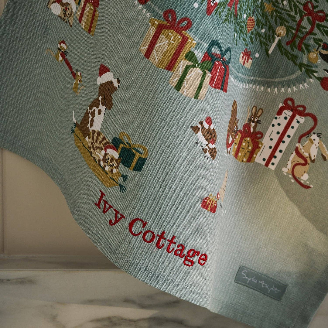 Cosy Christmas Scene Tea Towel