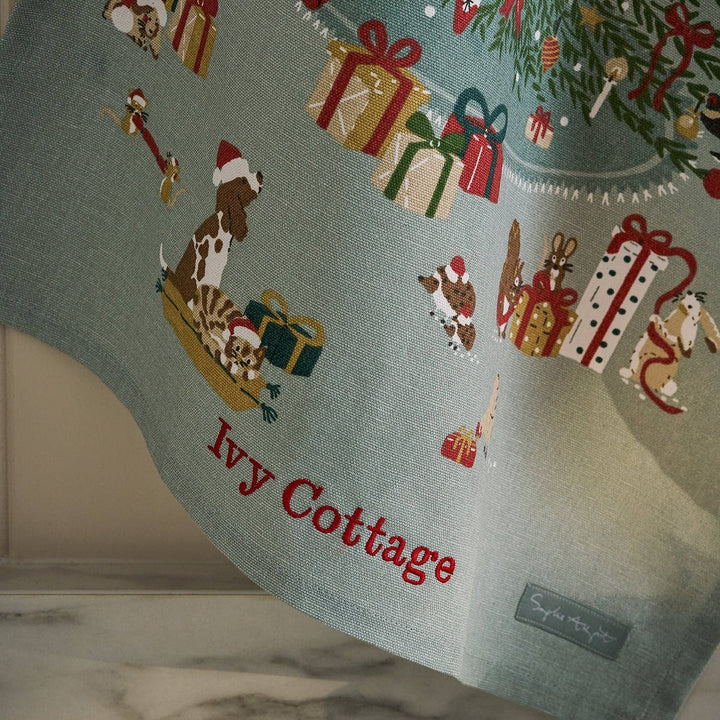 Cosy Christmas Scene Tea Towel