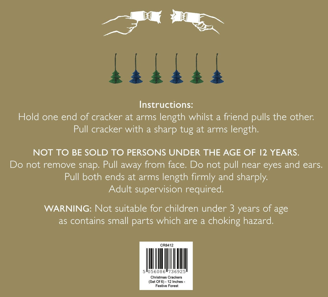 Festive Forest Christmas Crackers (Set of 6)