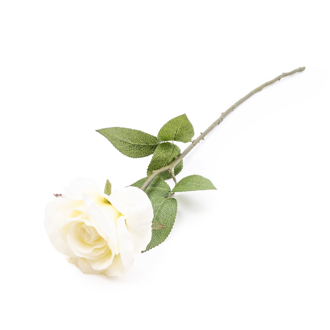 Artificial Open Rose Cream