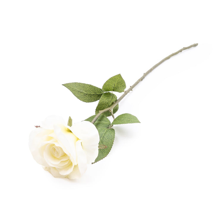 Artificial Open Rose Cream