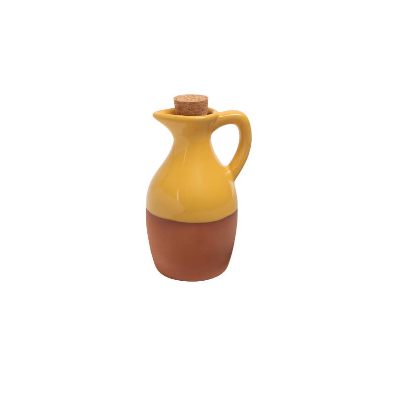 Sintra Glazed Terracotta Oil Drizzler - Ochre (Yellow)