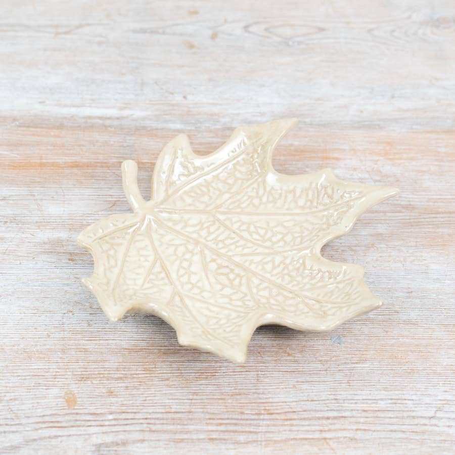 Ceramic Leaf Trinket Dish – 15cm