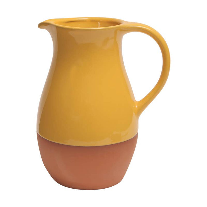 Sintra Glazed Terracotta Jug – Ochre (Yellow)