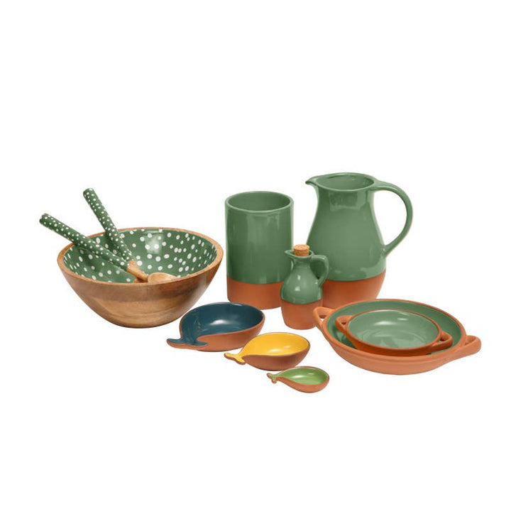 Sintra Glazed Terracotta Oil Drizzler – Green