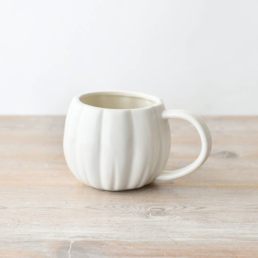 White Pumpkin Ceramic Mug – 14.5cm