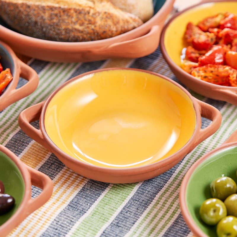 Sintra Small Glazed Terracotta Tapas Dish - Ochre (Yellow)