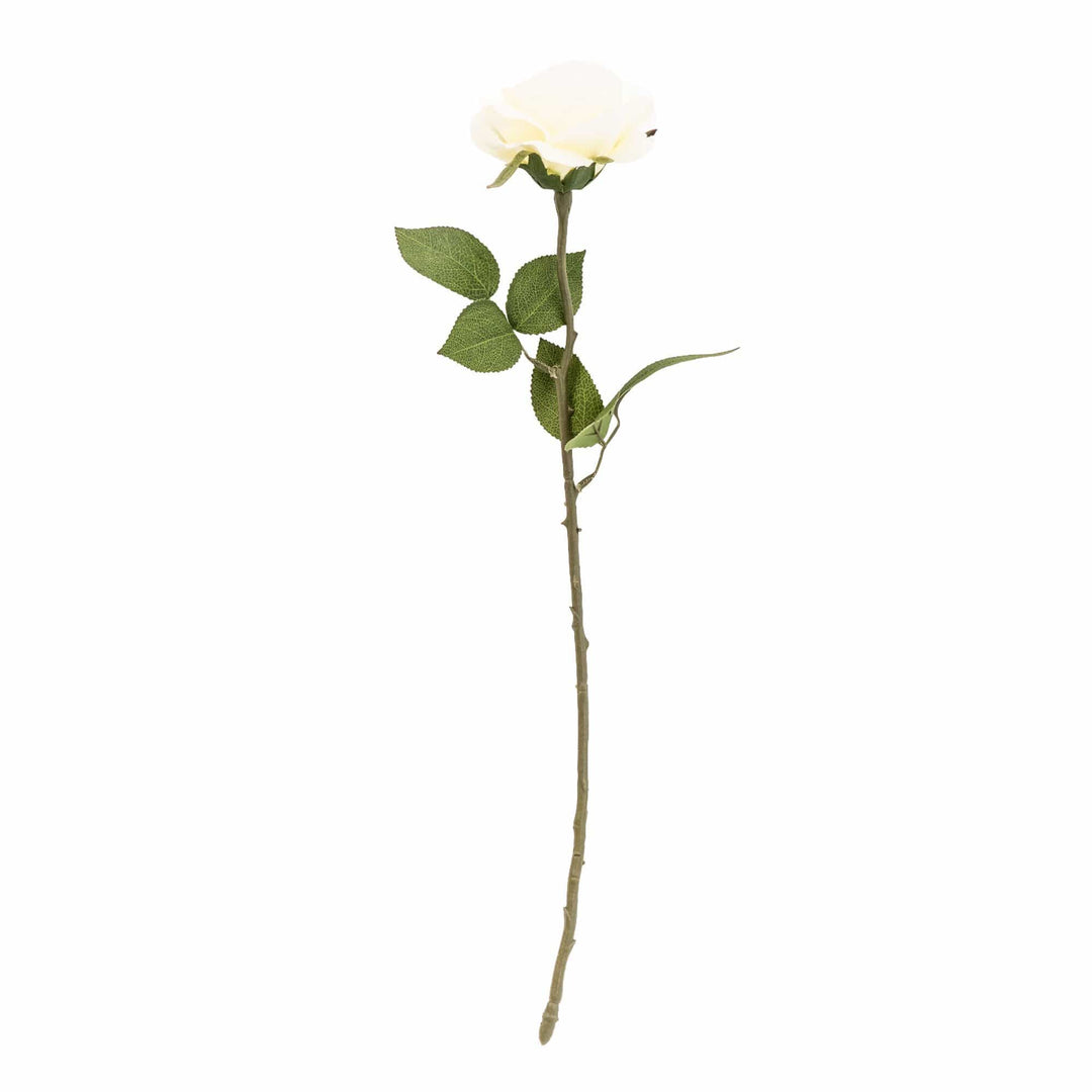 Artificial Open Rose Cream